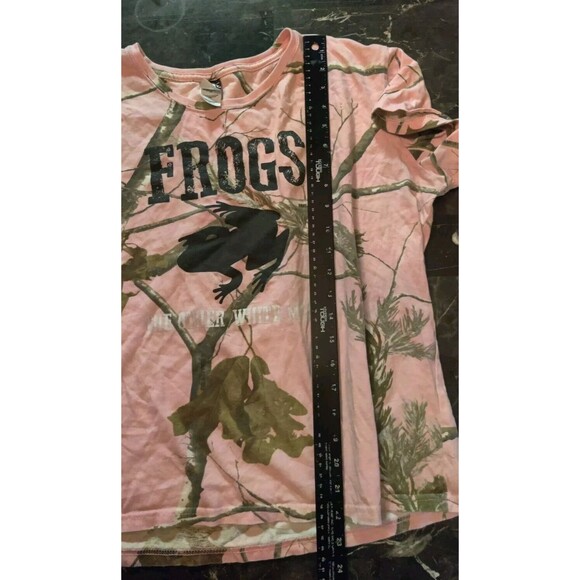 "FROGS The Other White Meat" Real Tree Pink Camo Shirt T-Shirt Womens XL Code 5 - Picture 10 of 12